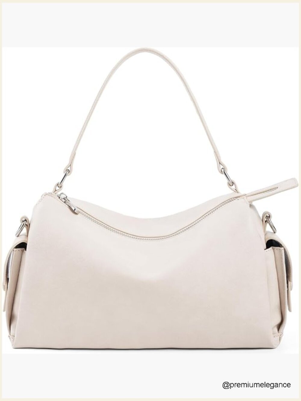 Vegan Leather Top Handle Handbag with Adjustable Strap